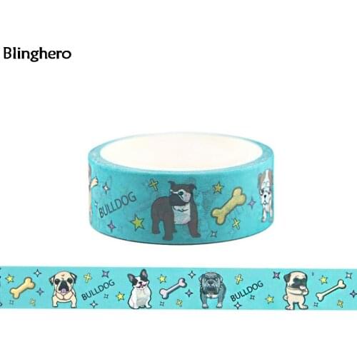 Blinghero 15mmX5m Cool Dogs Adhesive Tapes Cartoon Washi Tape Animal Masking Tape Decorative Tape Stickers Decal for Kids BH0326