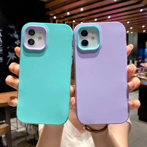 Three In One Skin-friendly Liquid Phone Case for Iphone 12 Pro 12Promax Solid Color Liquid Case for Iphone 11 Xr XsMax 7p 8p