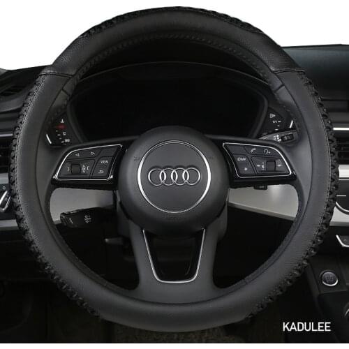 KADULEE Microfiber Leather Car Steering Wheel Cover For Jeep Renegade Wrangler jk tj Grand Cherokee Compass Patriot
