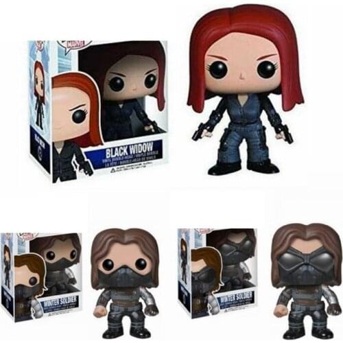 Black Widow 42# Winter Soldier 43# 44# Captain Shield Vinyl Action Figure Collectible Model Loose Toy for Children