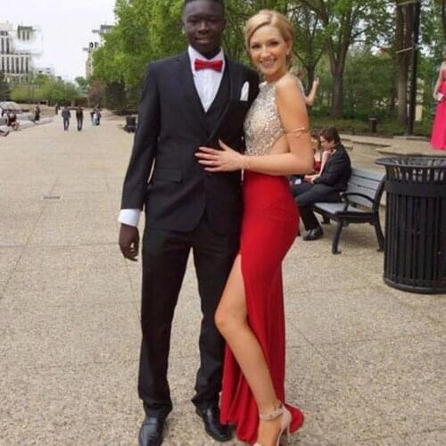 Black Wedding Men Suits Slim Fit Tuxedos Blazer Groom Wear 3 Pieces (Jacket+Pants+Vest) Tero Bridegroom Prom Suits Costume Homme
