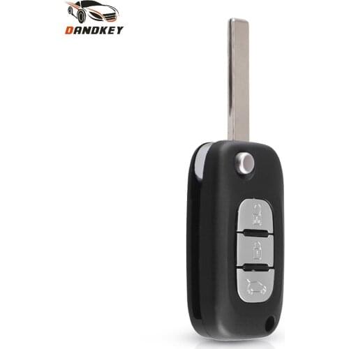 Dandkey Uncut HU83 Blade Flip Remote Key Shell For Renault Clio Megane Kangoo Modus Auto 3 Button Folding Car Key Case Cover