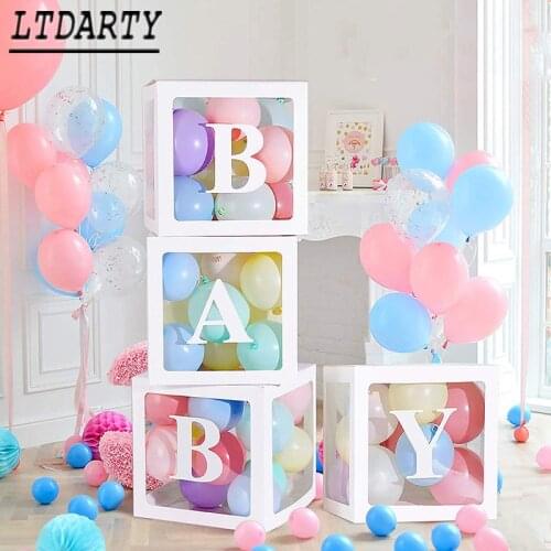 Baby shower name balloon box balloons arch backdrop letter transparent box babyshower one box for baby shower boy girl