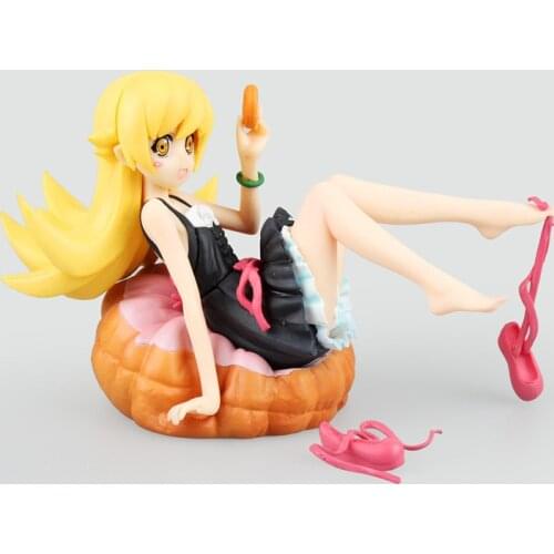 12cm Anime Bakemonogatari Oshino Shinobu Donut Doughnut Version PVC Action Figure Sexy Girl Collection Model Toy Gift Brinquedos