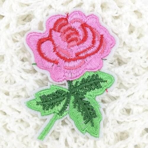 Hot Rose Flower Patches For Clothing Sew Embroidered Applique Patches Sticker DIY Jeans Decoration Clothing Accessories BT205