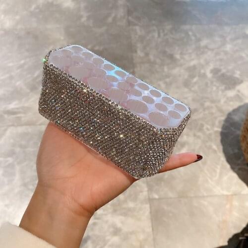 Crystal Makeup Brush Holder All Rhinetsones Sparkling Acrylic Makeup Organizer Cosmetic Container Lipstick Pencil Storage Box