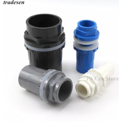 1Pc 20/25/32/40/50mm PVC Pipe Connectors Thicken Fish Tank Drainage Parts Garden Irrigation Aquarium Inlet Outlet Joints