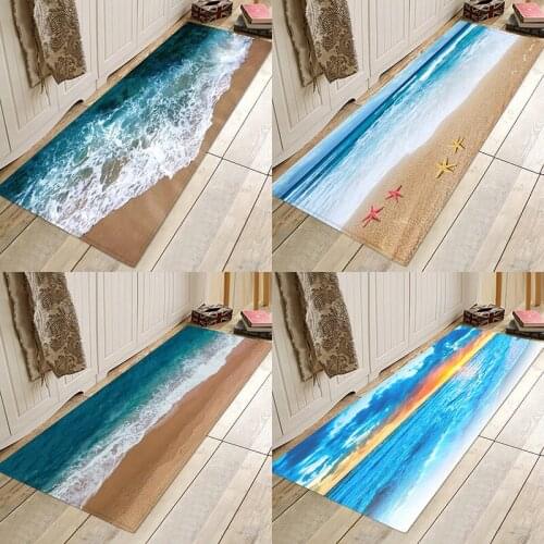 Beautiful beach beautiful beach flannel print home entry floor mat bathroom floor mat bed mat