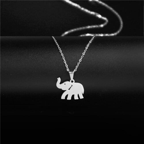 Stainless Steel Minimalist Jewelry Lucky Elephant Pendant Necklace Hippop Choker High Quality Wholesale