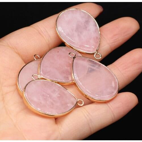 Natural Semi-precious Pendant Water Drop Quartzs Reiki Heal Crystal Pendant for Charm Jewelry Making DIY Necklace Earring Gift