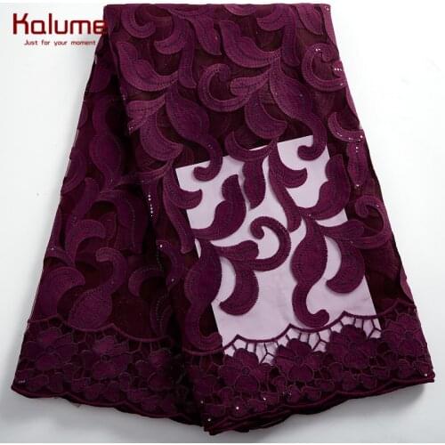 Kalume 2021 New African Lace Fabric Sequins French Net Lace Fabric High Quality Nigerian Dress Lace Fabric For Party Dress F2388