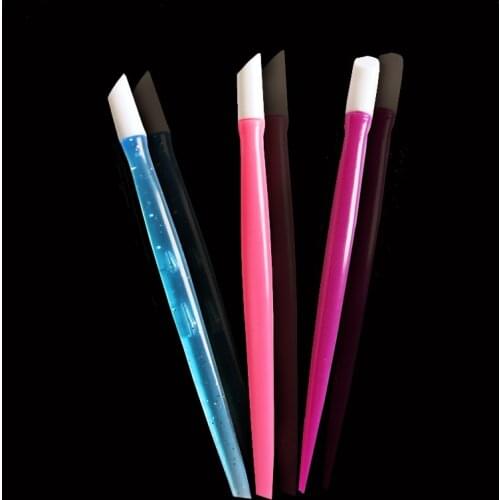 New 10pcs/lot 97mm Soft Nail Cuticle Pusher Plastic Rubber Mix Colors Available High Quality Nail Tools Wholesale