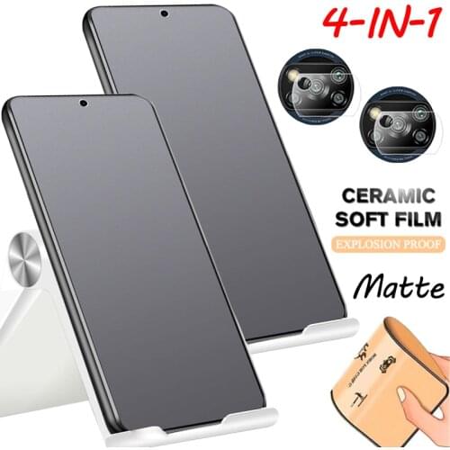 Pelicula Poco X3 Glass Soft Ceramic Tempered Glass on Xiaomi Poco X3 NFC Screen Protector Pocophone X3 Camera Film POCO-X3 Glass