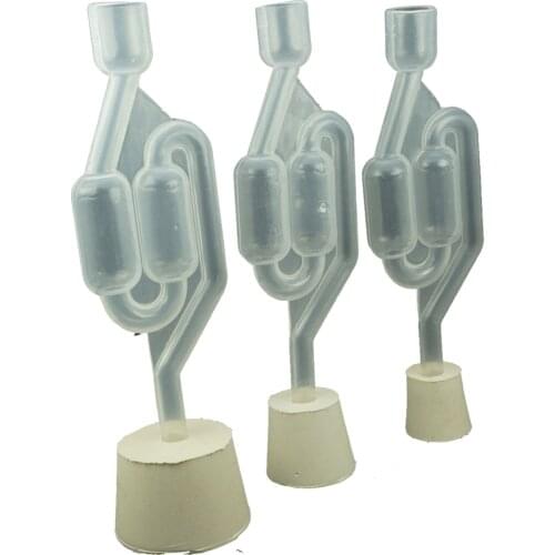 Twin Bubble Airlock Vent S-Bubble home brew Fermenter Wide air lock & Bung Stopper Gum Rubber for Beer Wine Cider Mead Making
