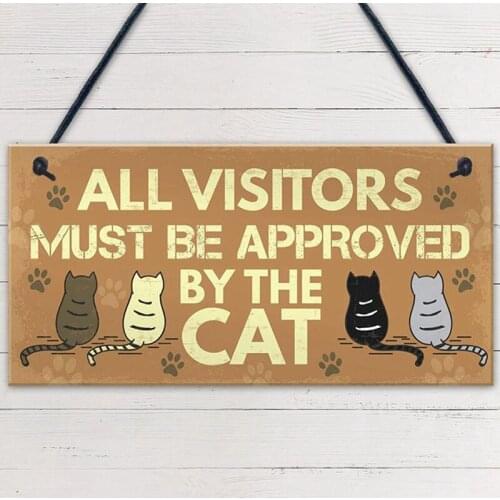 Lovely Cat Plaques Wooden Animal Printed Hanging Sign For Window Door Wall Decor Home Garden Yard Wood Plaques Decoration