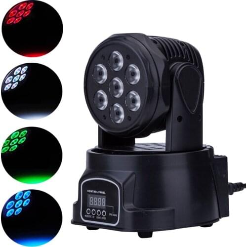 Stage Lighting Sound Active Mini Moving Head Light 4 In 1 RGBW LED Wash Disco Lamp Projetcor for DJ Party Wedding Decoration