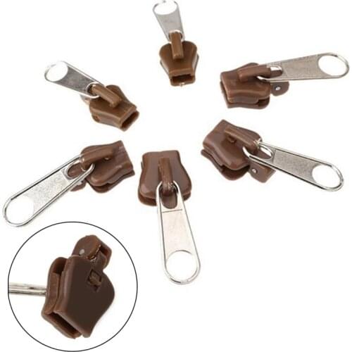 6pcs Fashion Zipper Slider Puller Instant Zipper Repair Kits Replacement For Sewing Travel Bag Suitcase Zipper head