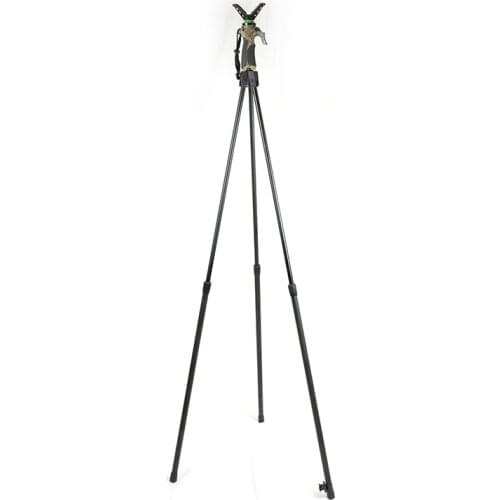 One Handle Control Adjustable Height V Shaped Rotating Yoke Trigger Tripod Telescopic Shooting Stick Professional Hunting Stick