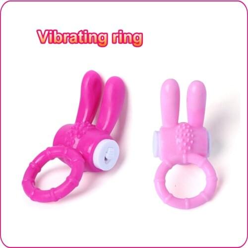 Rabbit Penis Vibrator Ring Delay Ejacualtion Clitoris Stimulate Elastic Vibrating Cock Silicone Ring Sex Toys for Men