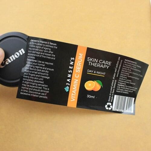 Waterproof popular cosmetic stickers roll,adhesive print makeup wholesale custom label