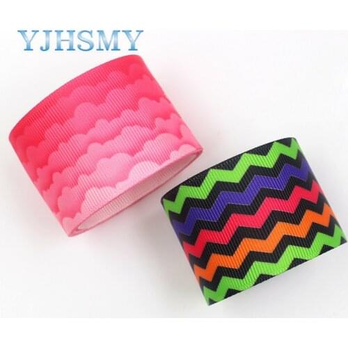 YJHSMY G-18713-602,38 mm 5 Yards ripple Printed grosgrain ribbons,DIY handmade Hair accessories Material wedding gift wrap