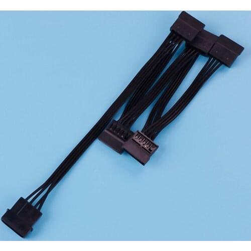 15Pin SATA Power Cable Cord Lead 18AWG Wire For Hard Drive D SSD PC Server DIY Black Connector 4Pin IDE Molex to 5-Port