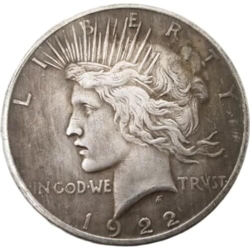 1922 United States Liberty Commemorative Coins Beautiful Woman Peace Collect Crafts Decorative Antique Brass Silver Plated Gift