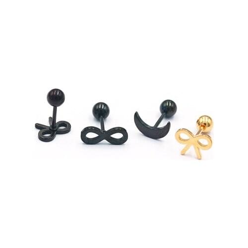 2PCs 20g Stainless Steel Ear Cartilage Helix Screw Back Earring Cartlidge Earrings Cartilage Piercing Jewelry