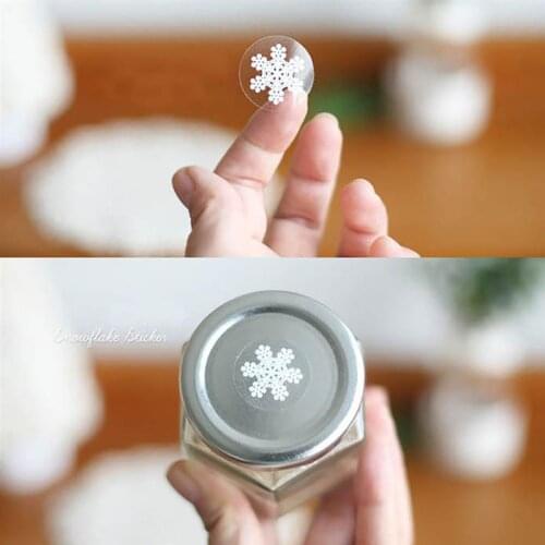 200PCS Seal Sticker Decorative Snowflake Pattern Seal Sticker Adhesive Label Baking DIY Homemade Cake Biscuit Label