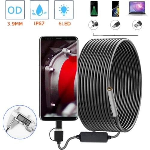 3 in 1 3.9mm USB Android Endoscope HD 720P 6 Leds Inspect Camera Waterproof Pipe Borescope for OTG Samsung Huawei LG Xiaomi PC