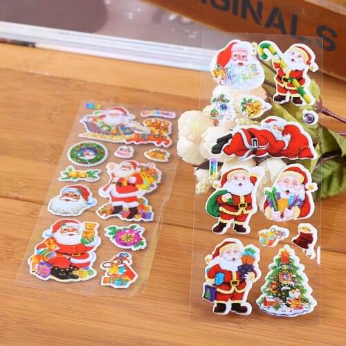 5pcs 3D Cartoon Christmas Wall Stickers Kids Toys stickers Teacher Gift Reward Birthday gift Wedding decoration