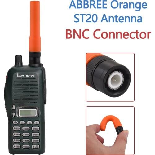 ABBREE ST20 BNC Short Walkie Talkie Antenna BNC Connector UHF/VHF 144/430MHz for i com IC-V80 IC-V82 Kenwood Two Way Radio