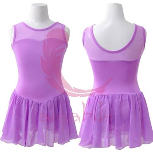 Ballet Dance Gymnastics fitness mesh collar mesh shoulder leotard dress children leotard dress CL0219