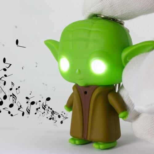 Hot Disney Star Wars LED Flash Light Sound Keychain Yoda Darth Vader BB8 Key Chain Keyring Stormtrooperr Clone Strap Gift Toys