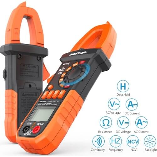 Meterk 4000 Counts Digital Clamp Meter Handheld AC/DC Voltage Current Digital Clamp Meter Multimeter Tester Portable LCD Diaplay