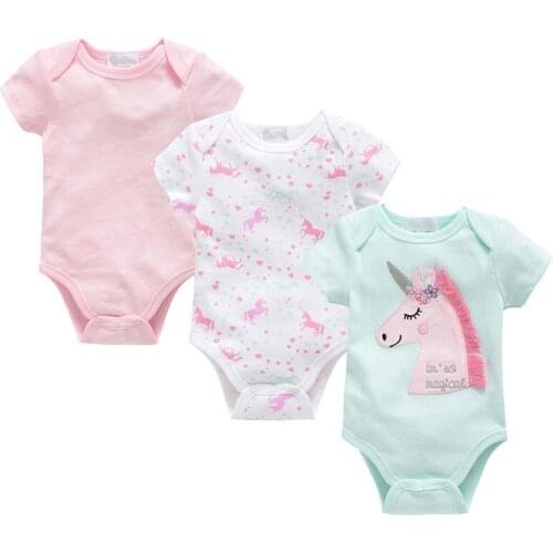 Pure Cotton Baby Clothes Short Sleeve Romper Baby Climbing Clothes Baby Boys Girls Cartoon Jumpsuit Newborn Clothes Pajama Roupa