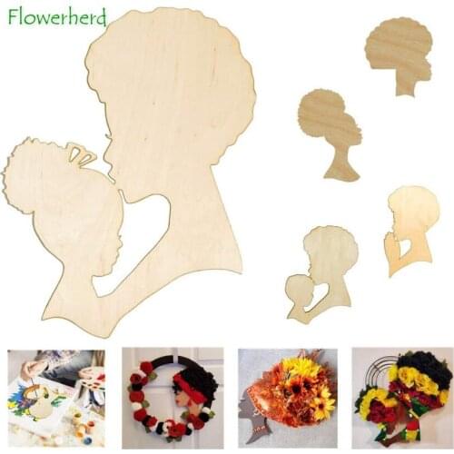 Mothers Day DIY Head Wood Decoration Wood Carving Crafts Gift Diy Wood Board Wood Chip Drawing Board
