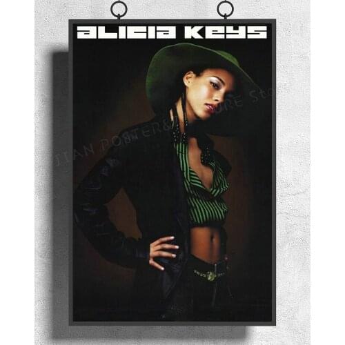H022 Alicia Keys Music Star Wall Sticker Silk Poster Art Home Decoration