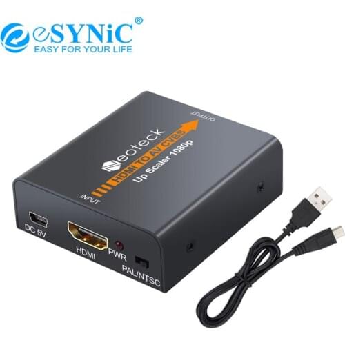 ESYNiC HDMI-Compatible To 3RCA AV CVBS Video Sound Composite Converter 1080p Stere R/L Audio Adapter For TV Xbox PS3 PS4