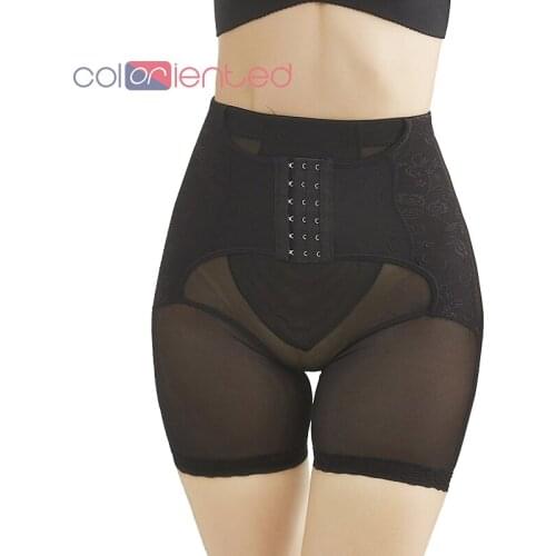 COLORIENTED Mid Waist Abdominal Shaper Pants 3-Row Corset Underwear for Women Postpartum Body Shaping Gridles Skinny Hip Lift