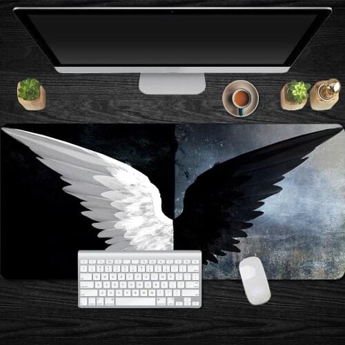 Mat Wing Simple Black and White Color Large Size Mouse Pad Game HD Natural Rubber Anti-skid 40x90cm Mouse Pad Keyboard Play Mats