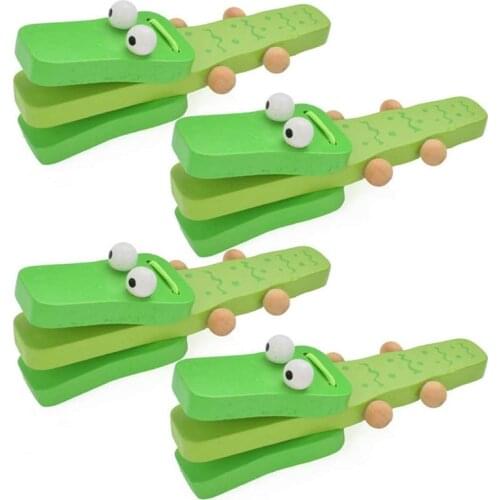 Crocodile Castanets Music Instruments For Kids Wooden Educational Toys for Children 2 3 4 5 Years Jouet bebe