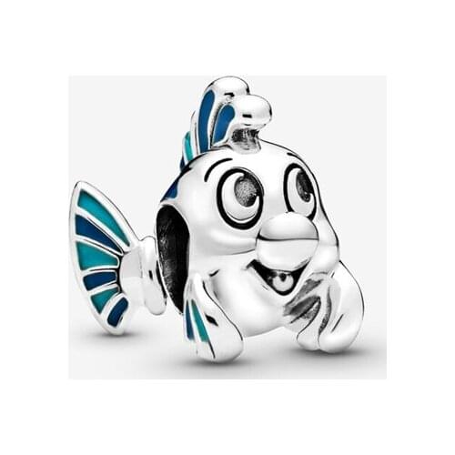 2020 Hot Genuine 925 Sterling Silver Charm Fish Beads fit Original Pandora Charm Bracelet Fine Silver Jewelry Making DIY Gift