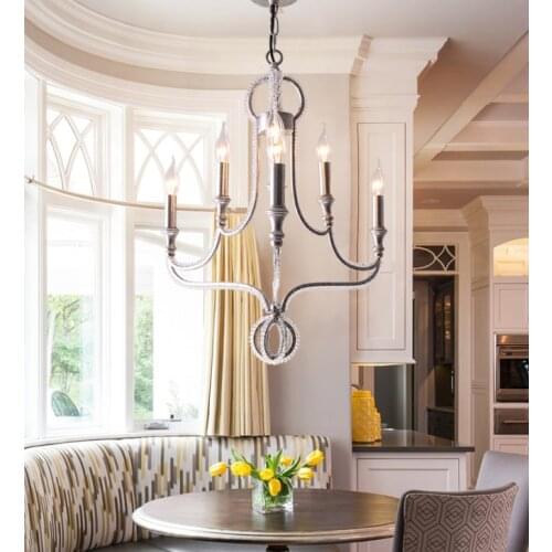 American crystal chandelier wrought iron creative personality living room lamps study art bedroom chandelier