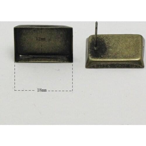 Beadsnice accessories stud earring set for women 12x18mm brass earring setting rectangle studs earring finding cabochon ID29776