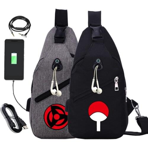 Anime Naruto Chest Bags Animation Peripheral Messenger Bag New Style Male Backpack Student Leisure Shoulder Bag Waist Bag