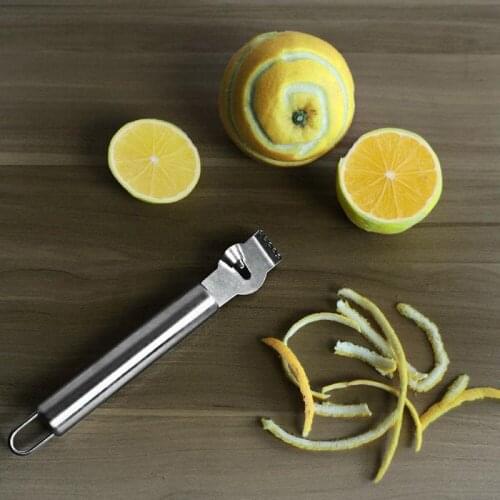 Lemon Peeler Stainless Steel Lemon Zester Grater Lime Orange Citrus Fruit Grater Peeling Scraper Knife Kitchen Bar Accessories
