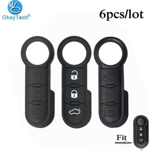 OkeyTech 6pcs/lot 2/3 Button Repair Rubber Sillicon Remote Car Key Pad for Fiat 500 Grande Punto Ducato Stilo Panda Abarth