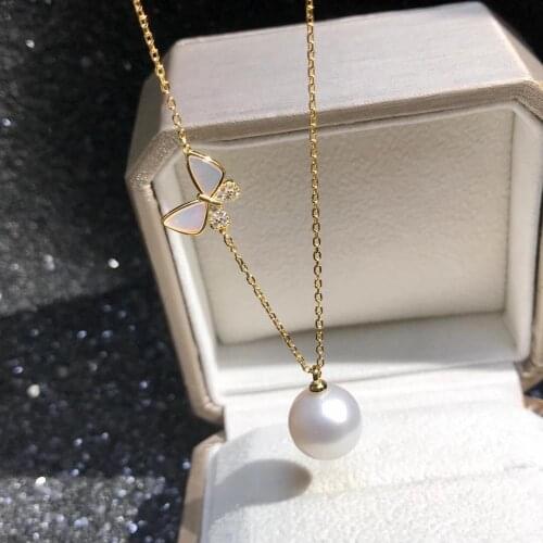 Butterfly 925 Sterling Silver Necklace Findings Jewelry Base Settings Mountings Parts for Akoya Edison Pearls, Coral, Jade