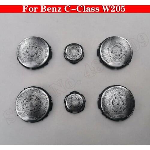 Audio Speaker Panel For Mercedes Benz C-Class W205 Car 6 Covers Silver Interior Door Trim Loudspeaker Midrange Lid Accessories